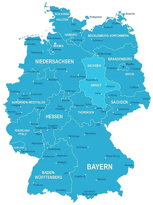 Landkarte von Deutschland - Sachsen-Anhalt