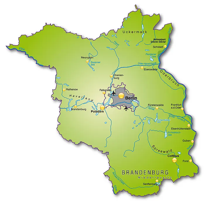 Landkarte von Brandenburg