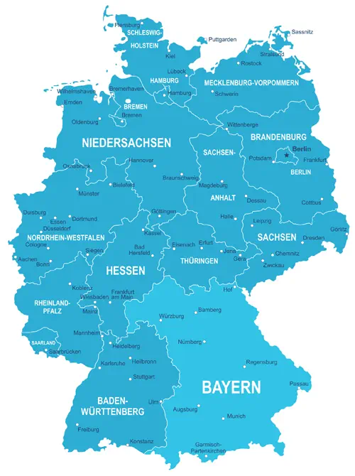 Landkarte von Deutschland - Bayern